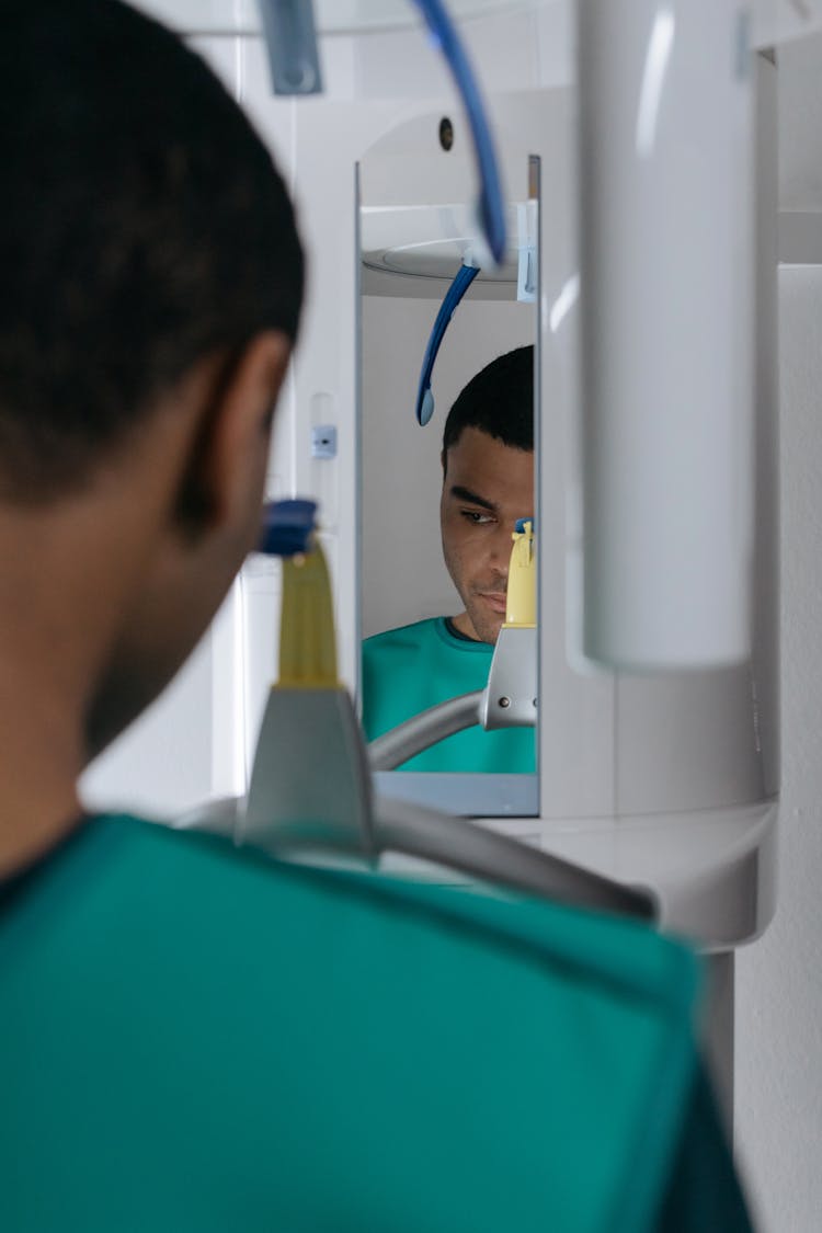 A Man Having A Dental Checkup