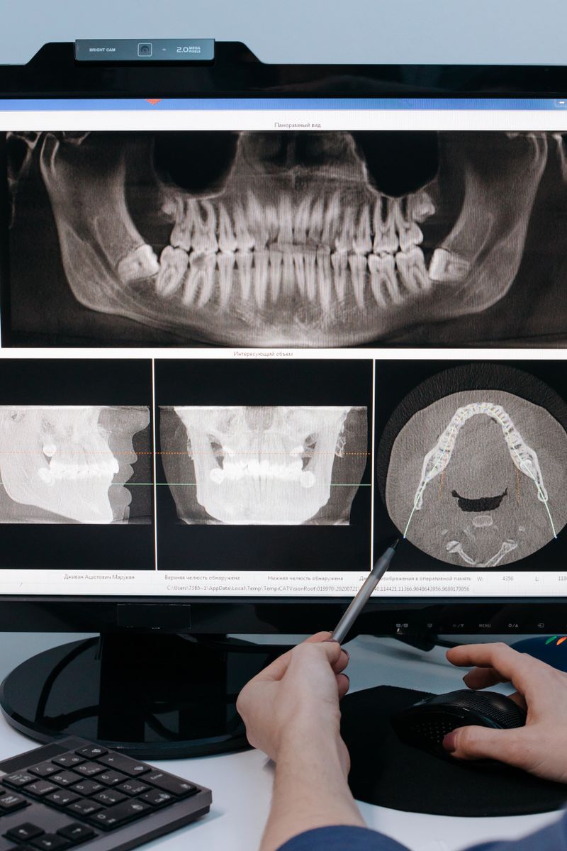 Dental laboratory workspace with precision equipment