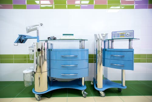 Blue and White Dental and Medical Equipment
