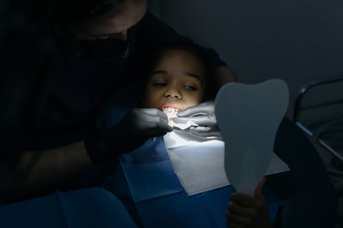 Close-Up Shot of a Girl Having Dental Checkup