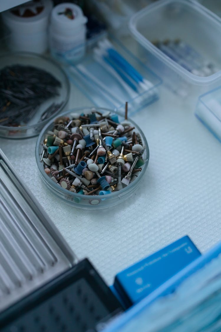 Dental Tools In Plastic Container