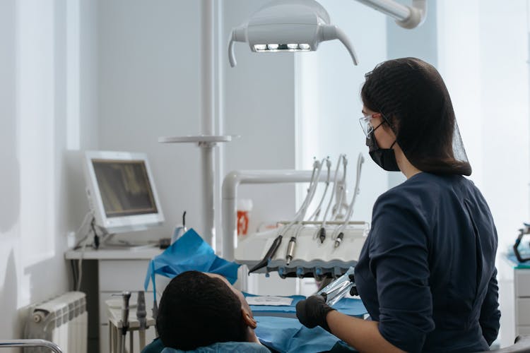 A Person Having Dental Checkup