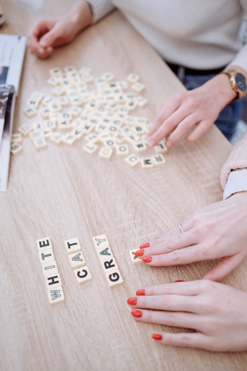 Free Close-Up Shot of Scrabble Tiles Stock Photo