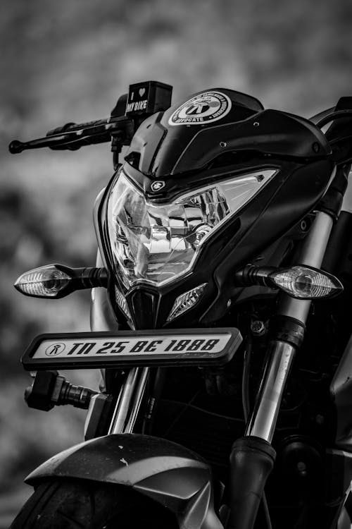 Monochrome Photo of Motorcycle