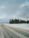 Snow Covered Road in a Winter