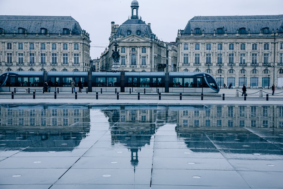 Bordeaux riverfront architecture in Nouvelle Aquitaine