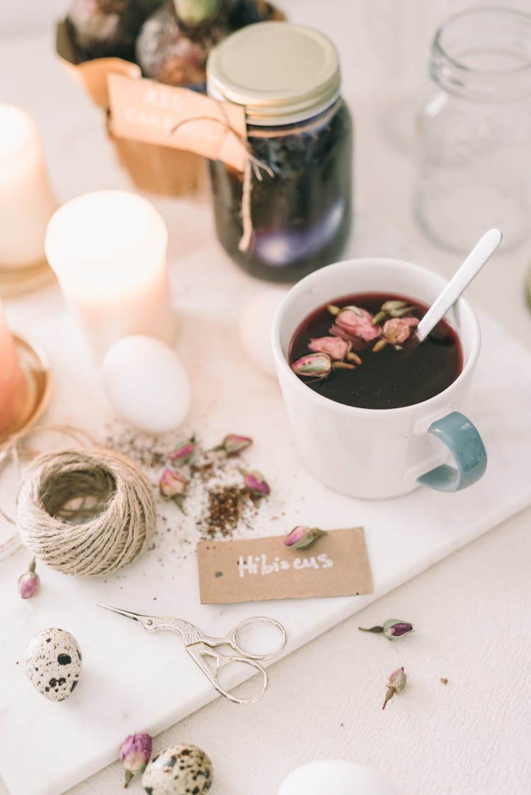 Tea With Hibiscus Leaves