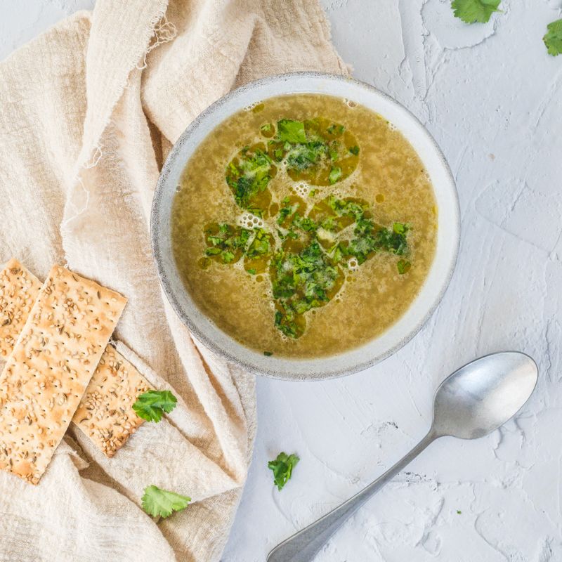 North African Green Lentil and Herb Soup