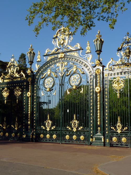 Free  Main Entrance Gate to the Tête d'Or Park in Lyon, France Stock Photo