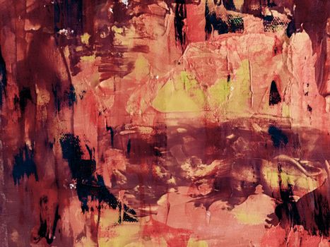 Vibrant abstract acrylic painting featuring bold textures and dynamic brush strokes.