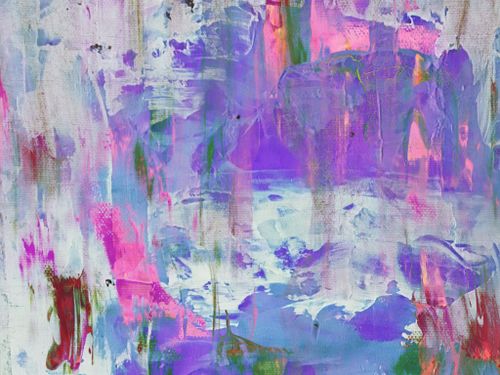 Free Colorful abstract painting with textures and vibrant hues on canvas. Stock Photo