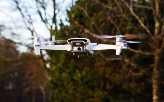 Flying Drone in Close Up