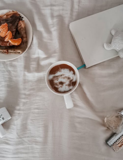 Overhead Shot of a Cup of Coffee