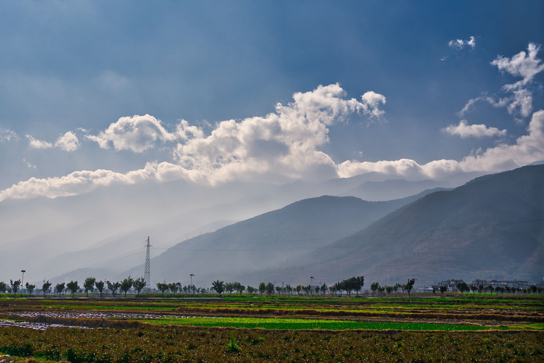 Mountain country and open fields in Yunnan