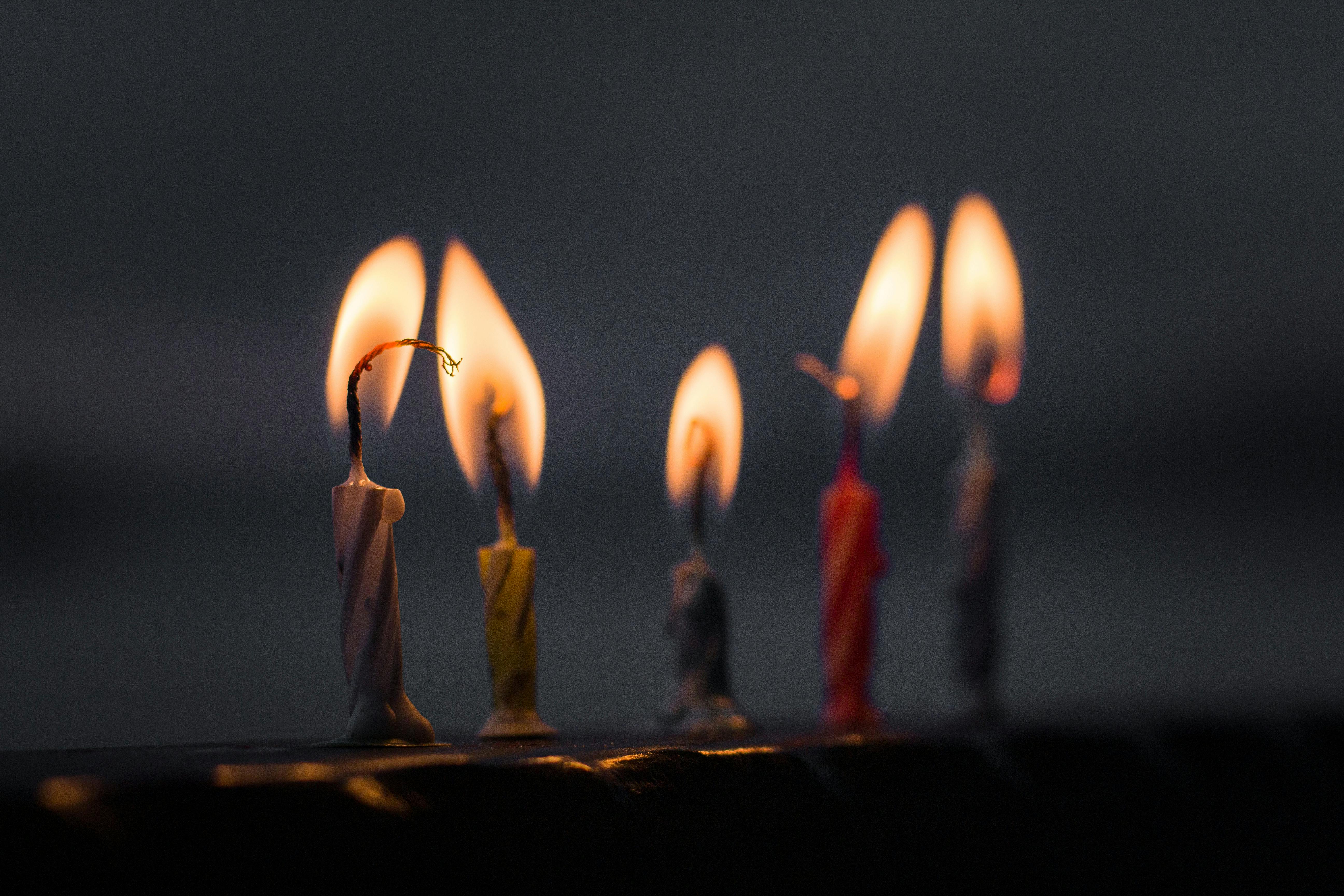 close up shot of lighted candles