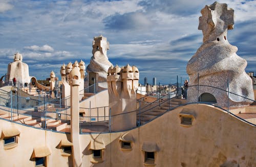 Foto stok gratis atap, barcelona, casa mila