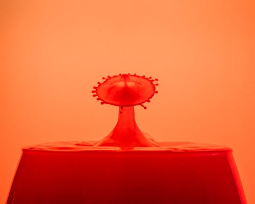 Close-up of a Red Liquid Splash 