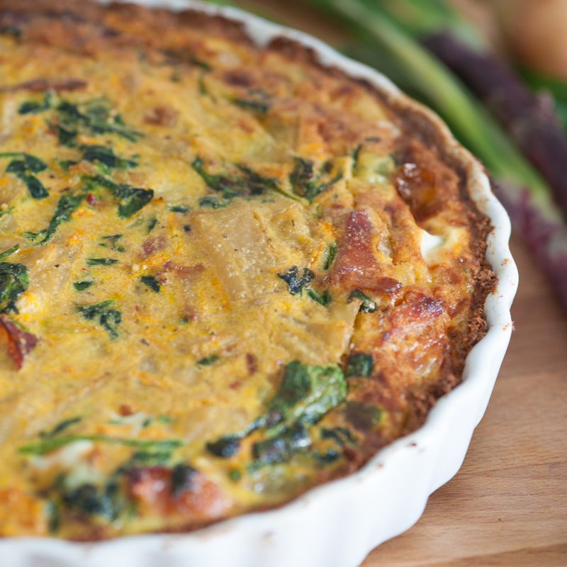 French Quiche Alsacienne with Bacon and Onions