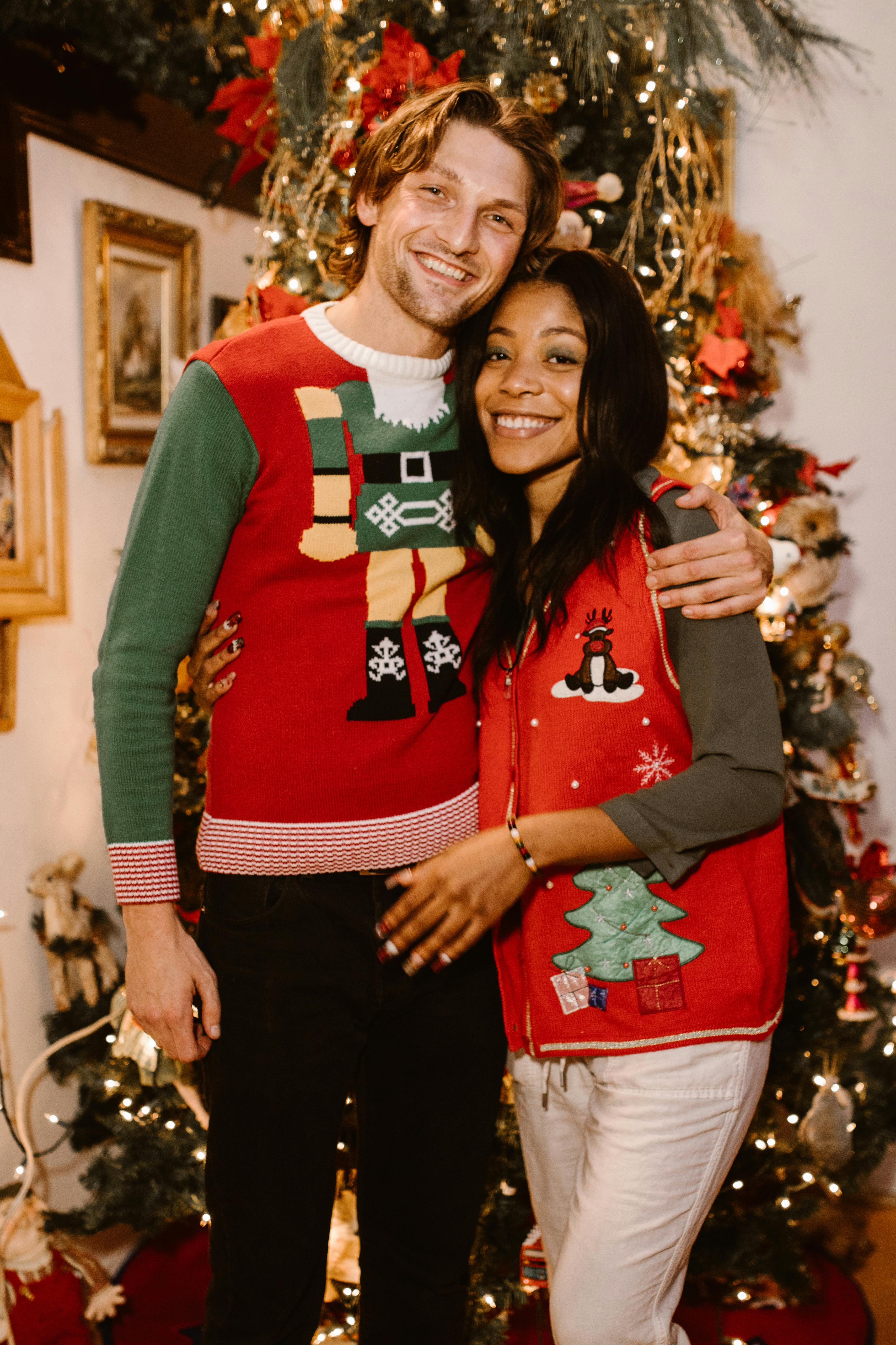 His and hers clearance matching ugly christmas sweaters