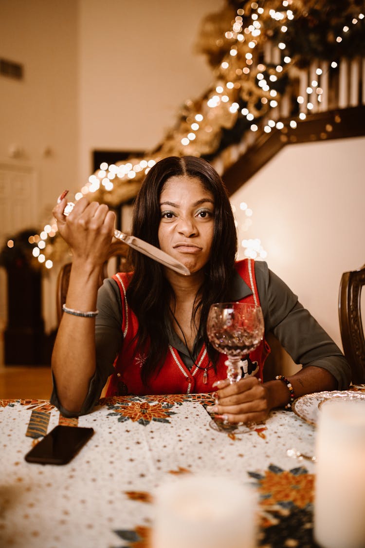 A Woman Holding Stainless Steel Knife