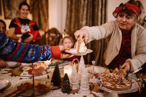 Free A Family Christmas Celebration at Home Stock Photo