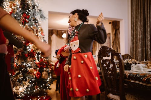 A Woman Wearing Ugly Christmas Sweater