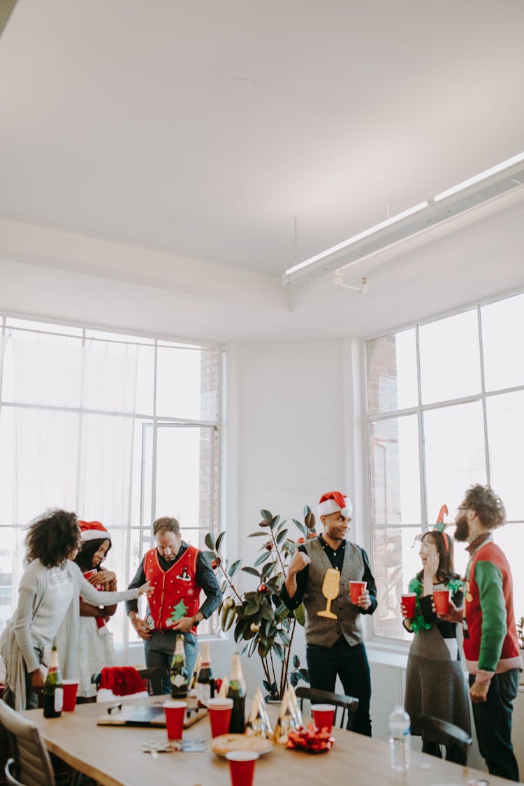 Friends Celebrating Christmas Together