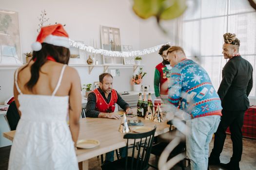 A Group of Men Having Conversation while Looking at the Table
