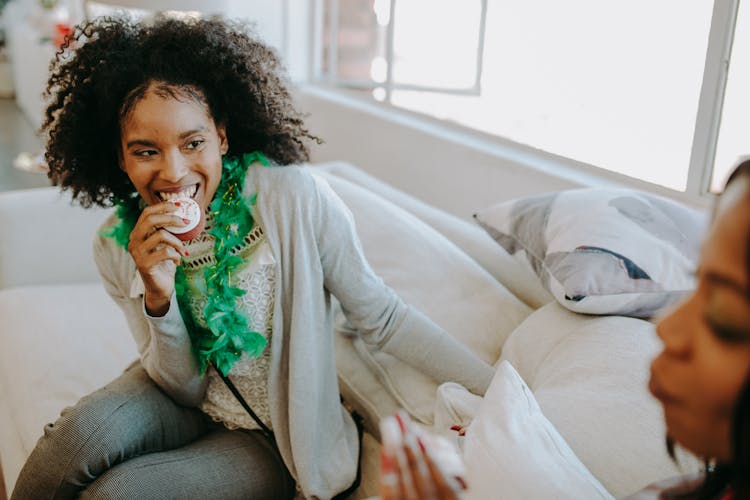 Woman Eating Cookie