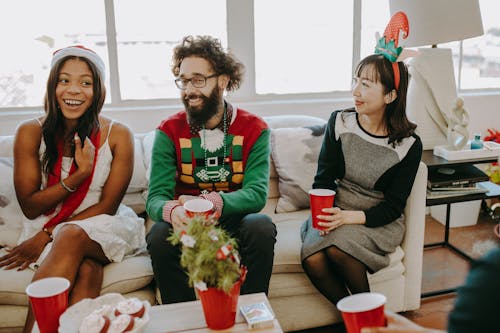 Employees Having a Christmas Party