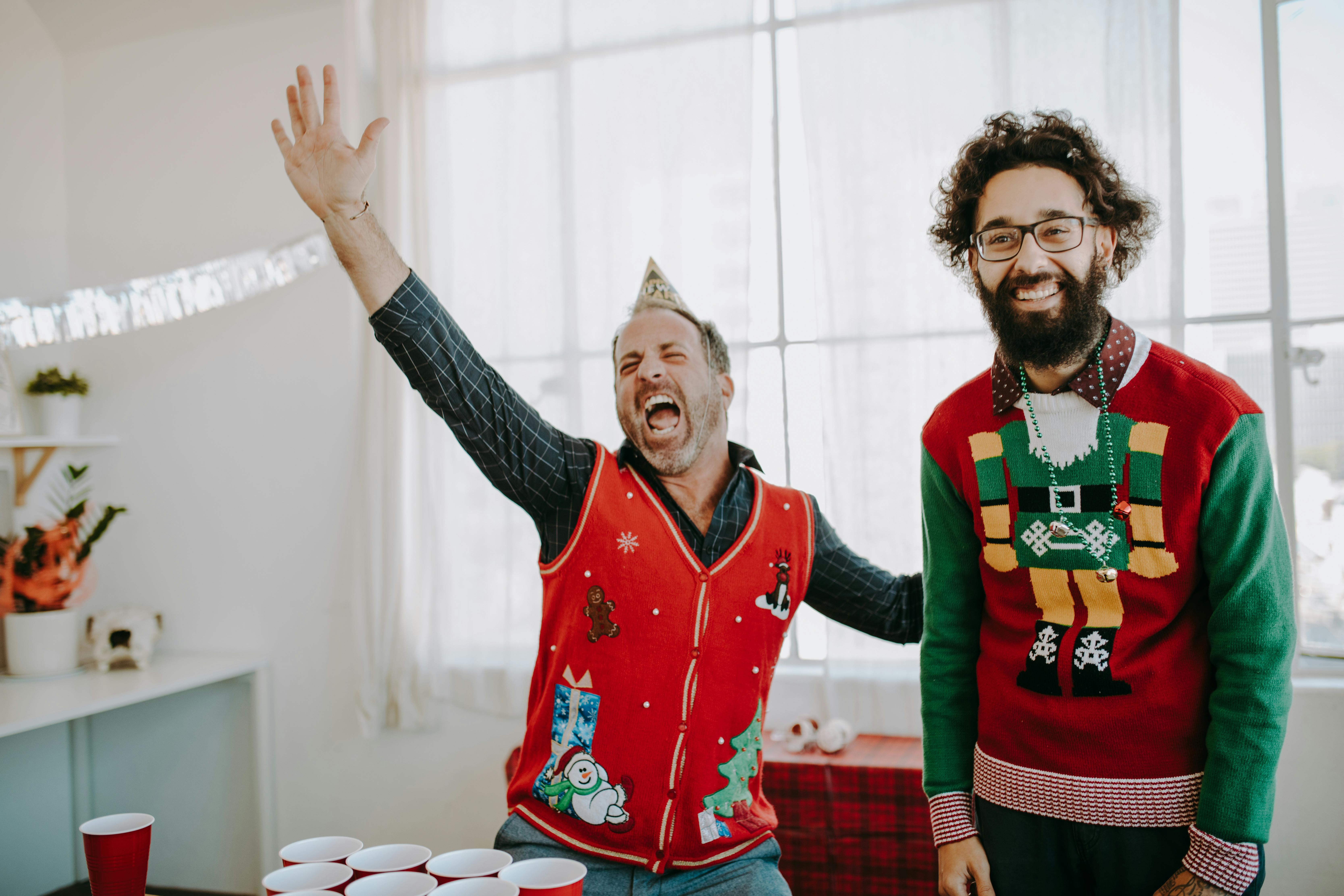 Free Happy Colleagues celebrating Christmas Stock Photo