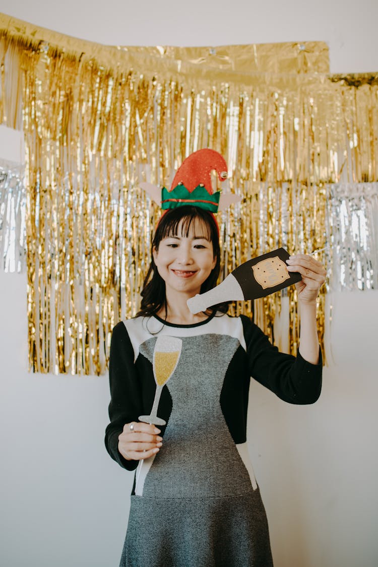 A Woman Holding A Glass And Wine Cut Outs