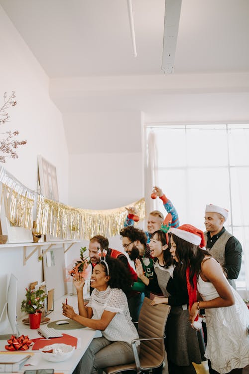 Employees Having a Christmas Party