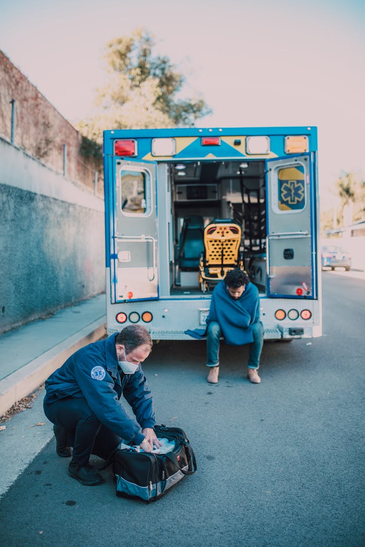 Ambulance On Side Of The Road