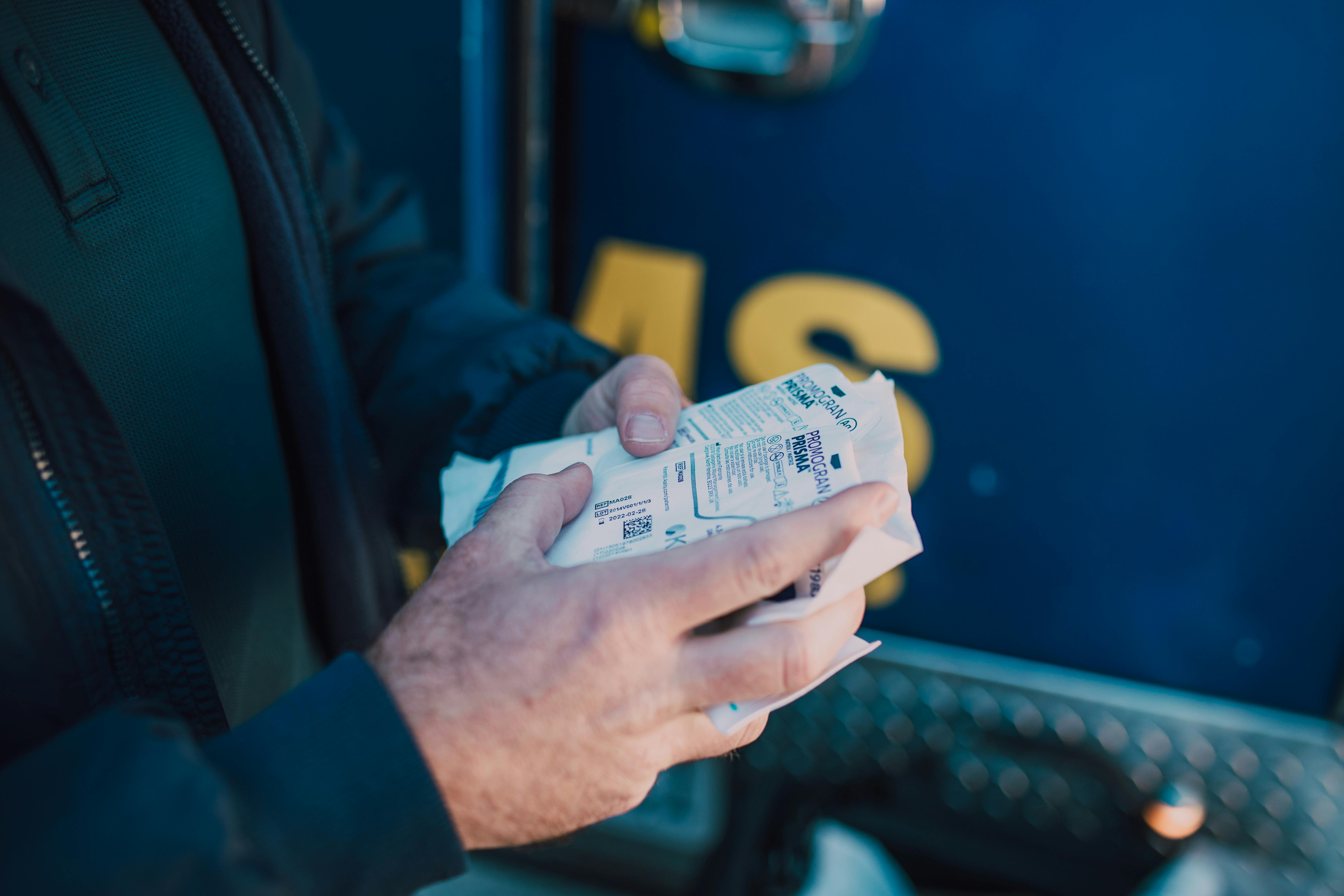 medical professional treating turf burn with antimicrobial dressing - turf burn protection