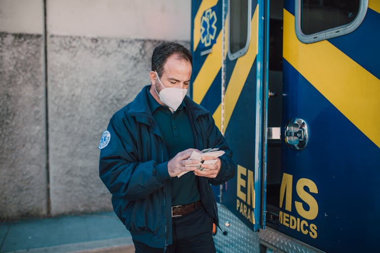 Paramedic Wearing A Mask