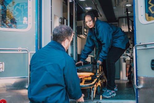 First Aid Responders on an Ambulance 