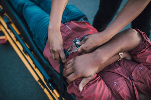 Free Man On A Stretcher Stock Photo