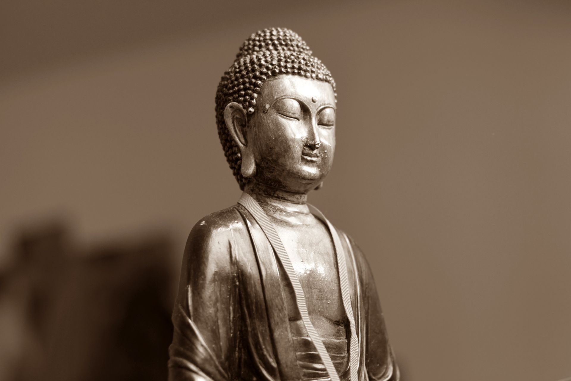 Brown Ceramic Chinese Figurine