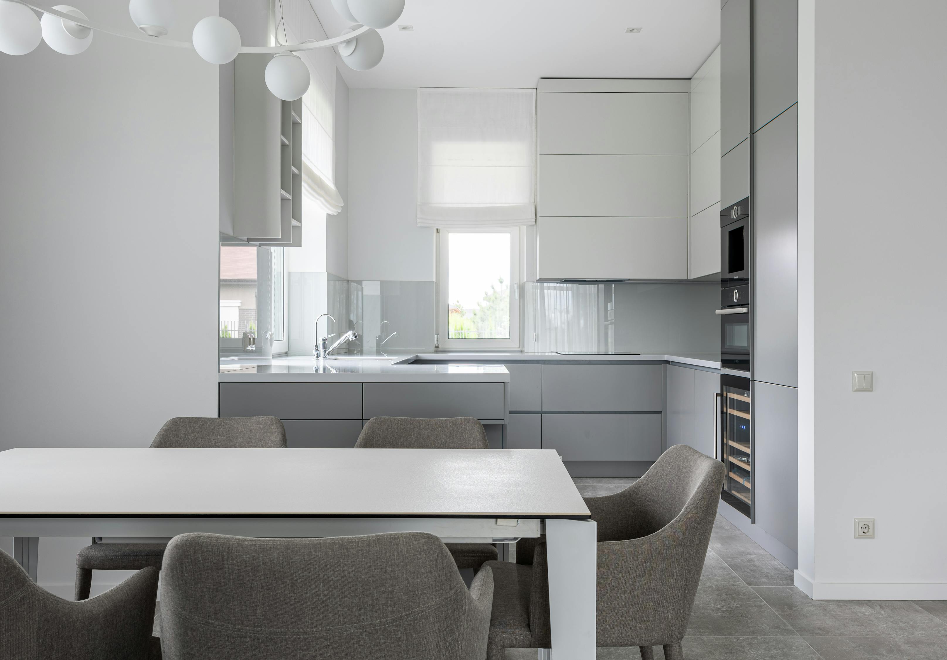 Modern kitchen with white simple design · Free Stock Photo