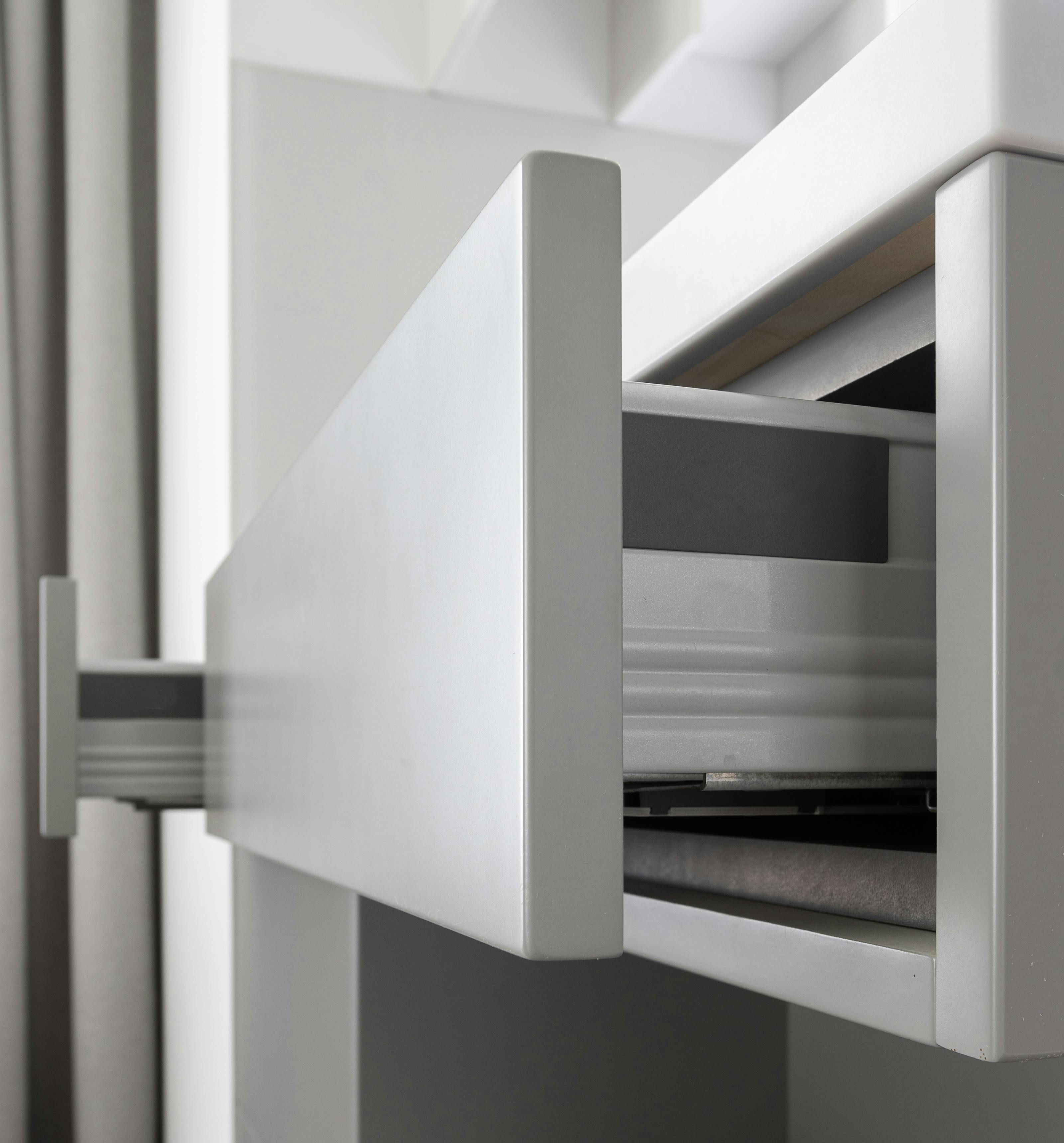 white drawers of modern simple cabinet