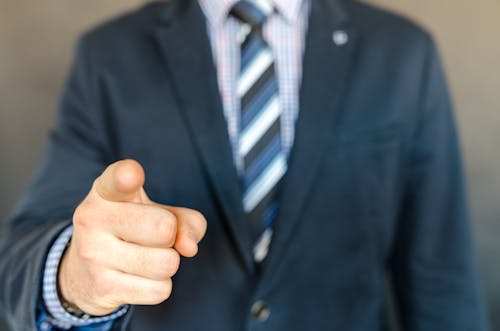 Free Man Wearing A Suit Jacket And Stripe Necktie Stock Photo