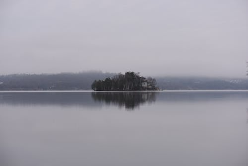 Calm Lake on a Gloomy Day 
