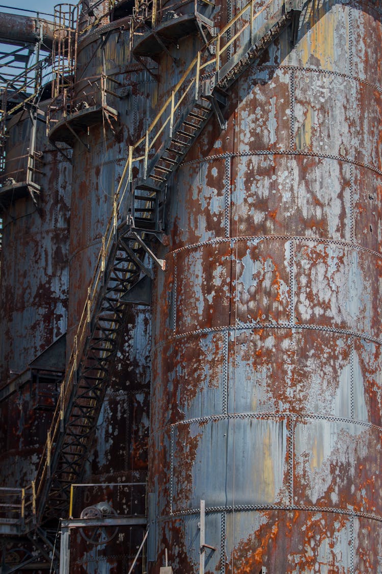 Rusty Metal Storage Tank 