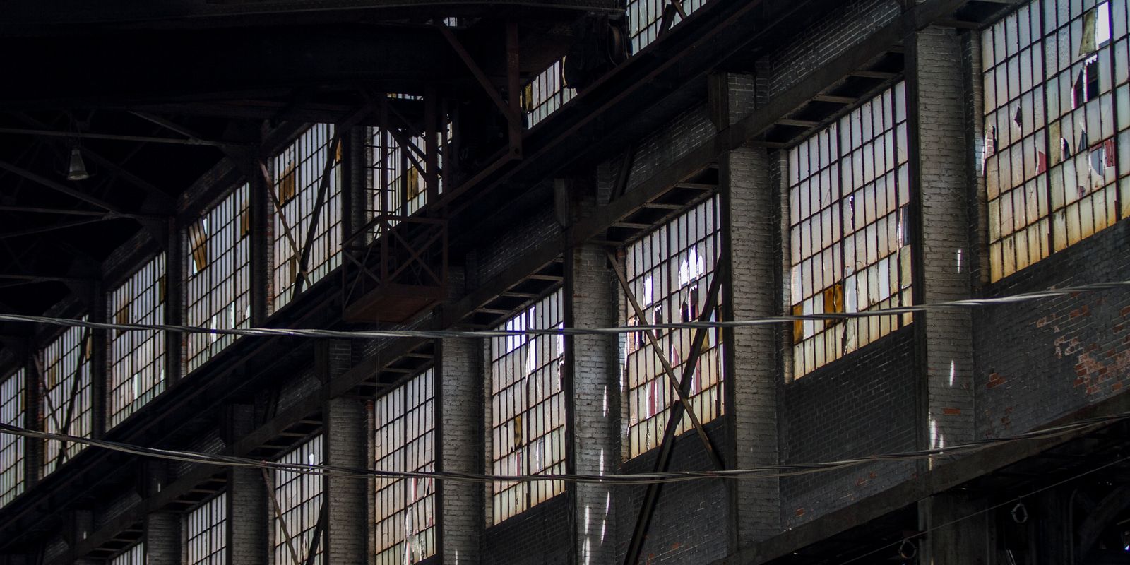 The interior of a historic steel mill