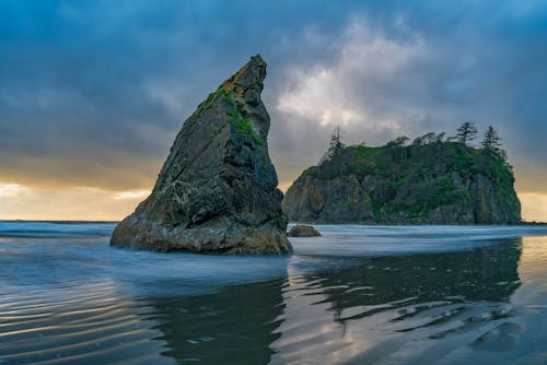 Brown Rock Formation on Sea 