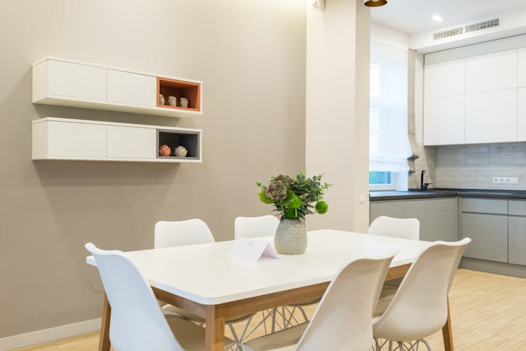 White Table In Dining Room