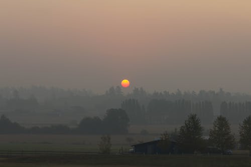 Golden Sunset in a Hazy Atmosphere