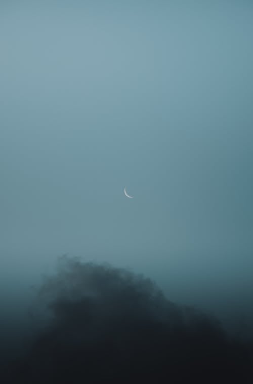 Crescent Moon on Hazy Sky 