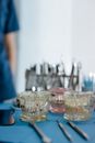 Plastic Jaws on Blue Surface Beside Instruments